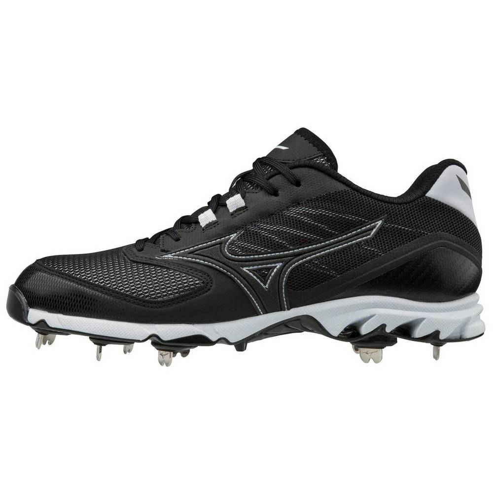 Mizuno Men's 9-Spike Dominant 2 Low Metal Baseball Cleats Black/White (320561-URL)